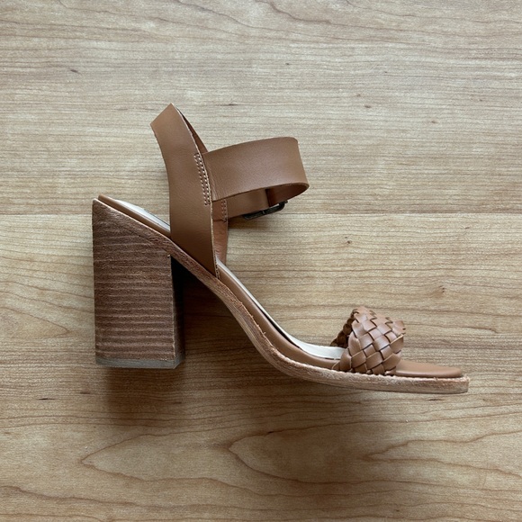 Steve Madden Cadence Leather Heeled Sandal (Cognac) - Picture 11 of 14